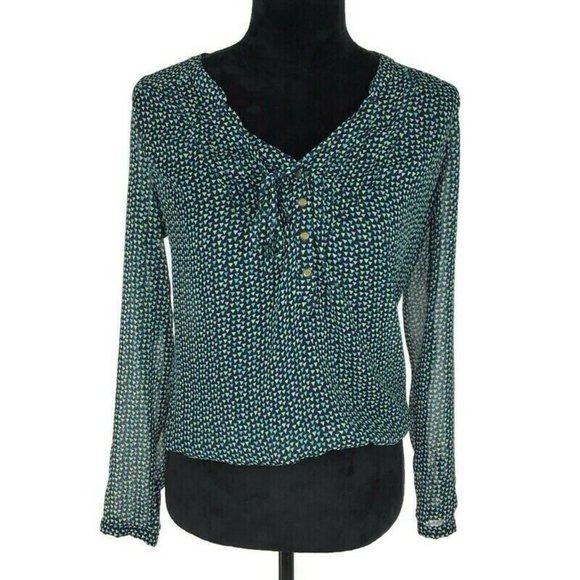 Gap Triangle Semi Sheer Blouse Top Shirt - Picture 1 of 4